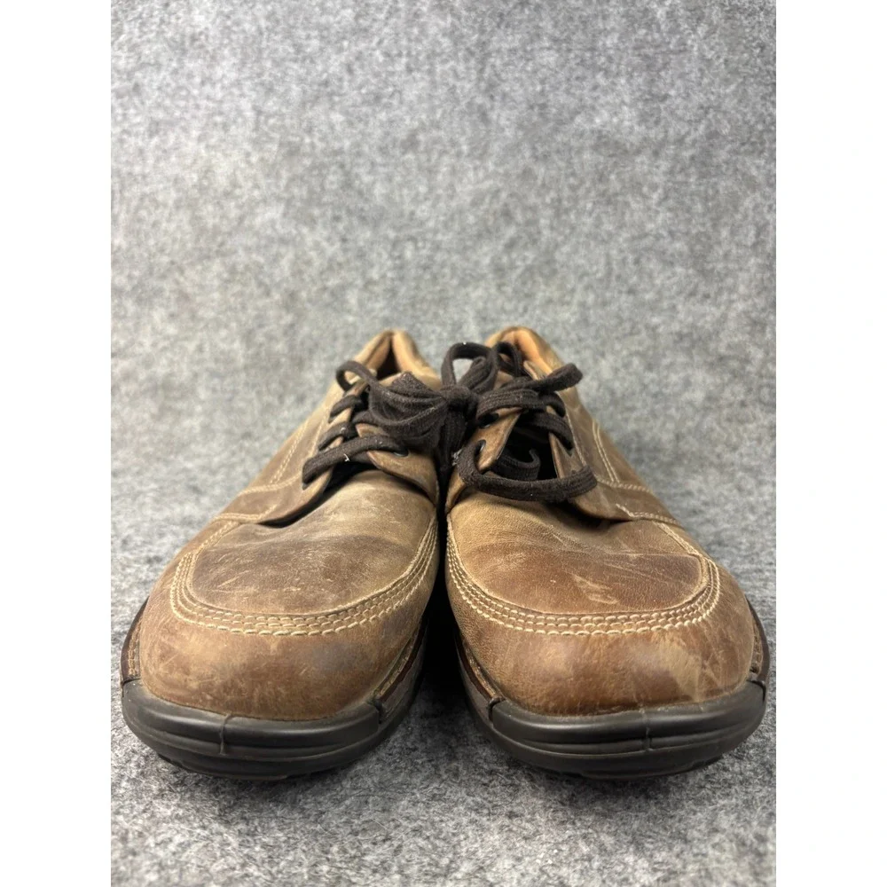 ECCO Light Shock Point Shoes Mens 43 Brown Leather Lace Up Moc Toe Oxfords